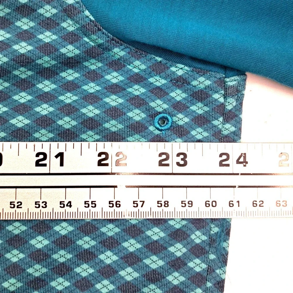 Nike Golf Polo Shirt Men's XL Teal Argyle Preppy DH0885-367 Tennis Pickleball